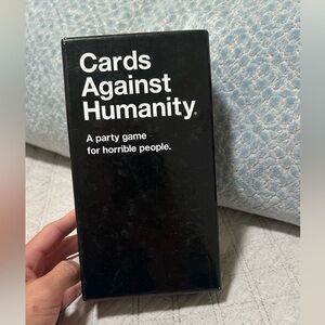 Cards Against Humanity- mostly only the black cards